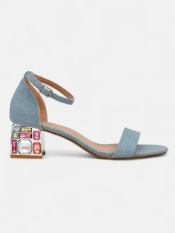 Damskie sandały z ozdobnym obcasem Ballou Buty Na Wielkie Wyjście|Sandały Na Słupku