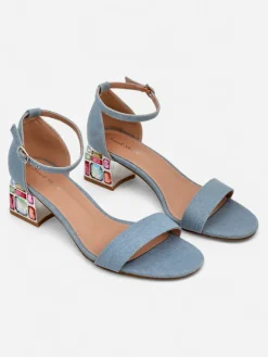 Damskie sandały z ozdobnym obcasem Ballou Buty Na Wielkie Wyjście|Sandały Na Słupku