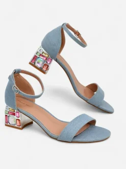 Damskie sandały z ozdobnym obcasem Ballou Buty Na Wielkie Wyjście|Sandały Na Słupku