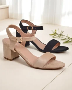 Hot Damskie sandały eko zamszowe Quarter Buty Na Wielkie Wyjście|Sandały Na Słupku