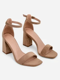 Outlet Damskie sandały eko zamszowe Qwadrat Buty Na Wielkie Wyjście|Sandały Na Słupku