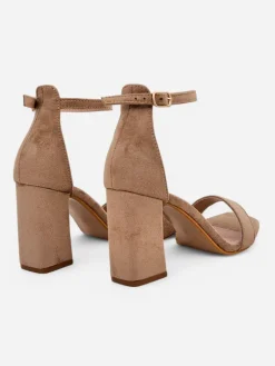 Outlet Damskie sandały eko zamszowe Qwadrat Buty Na Wielkie Wyjście|Sandały Na Słupku