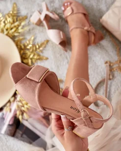 Outlet Damskie sandały Colvos Buty Na Wielkie Wyjście|Sandały Na Słupku