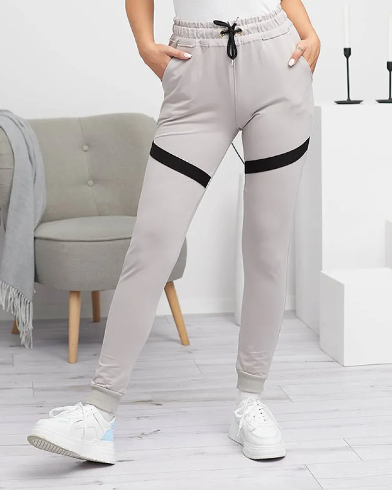 Clearance Damskie spodnie dresowe w kolorze jasnoszarym Spodnie Dresowe