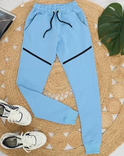 Outlet Damskie spodnie dresowe w kolorze niebieskim Spodnie Dresowe