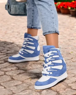 New Damskie sportowe botki na koturnie Pamstinsa Botki Bez Ocieplenia|Botki Na Koturnie