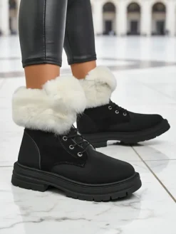 Online Damskie trapery z futerkiem Nasaha Trapery|Botki Sznurowane