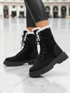 Online Damskie trapery z futerkiem Nasaha Trapery|Botki Sznurowane