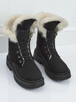 Online Damskie trapery z futerkiem Nasaha Trapery|Botki Sznurowane