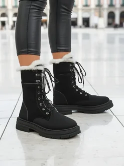 Online Damskie trapery z futerkiem Nasaha Trapery|Botki Sznurowane