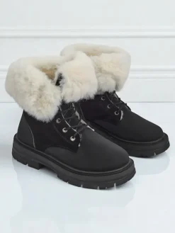 Online Damskie trapery z futerkiem Nasaha Trapery|Botki Sznurowane