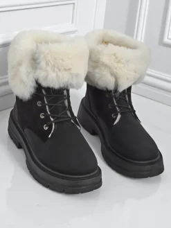 Online Damskie trapery z futerkiem Nasaha Trapery|Botki Sznurowane