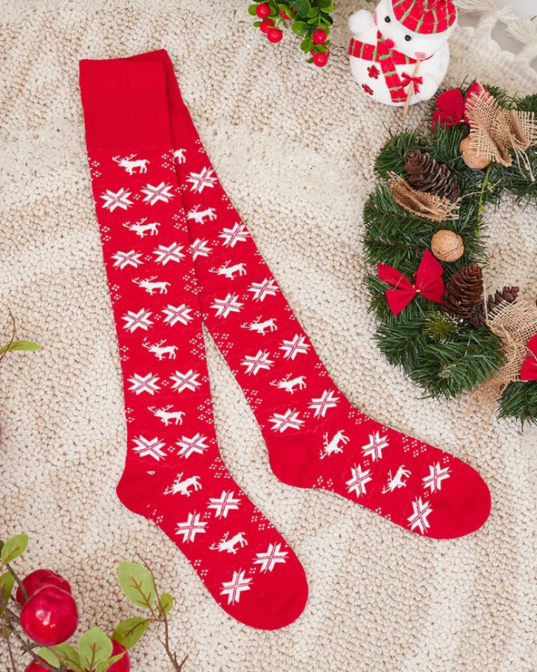 Best Damskie świąteczne skarpety za kolano w kolorze m Skarpetki