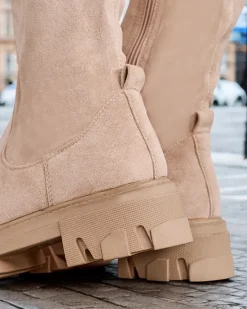 Best Damskie wsuwane kozaki za kolano Vianas Kozaki Na Płaskim Obcasie|Kozaki Bez Ocieplenia