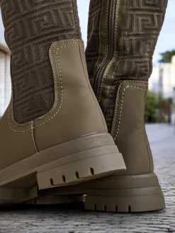 Online Damskie wsuwane kozaki Bezzonu Kozaki Na Płaskim Obcasie|Kozaki Bez Ocieplenia