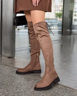 Hot Damskie wsuwane kozaki za kolano Robus Kozaki Na Płaskim Obcasie|Kozaki Bez Ocieplenia