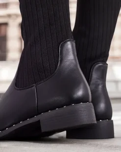 New Damskie wsuwane kozaki Herio Kozaki Na Płaskim Obcasie|Kozaki Za Kolano