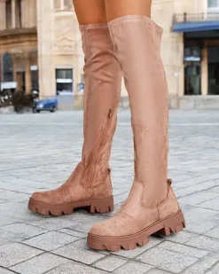 Online Damskie wsuwane kozaki za kolano Vianas Kozaki Na Płaskim Obcasie|Kozaki Bez Ocieplenia