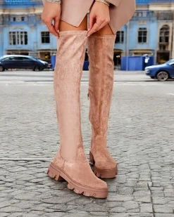 Online Damskie wsuwane kozaki za kolano Vianas Kozaki Na Płaskim Obcasie|Kozaki Bez Ocieplenia