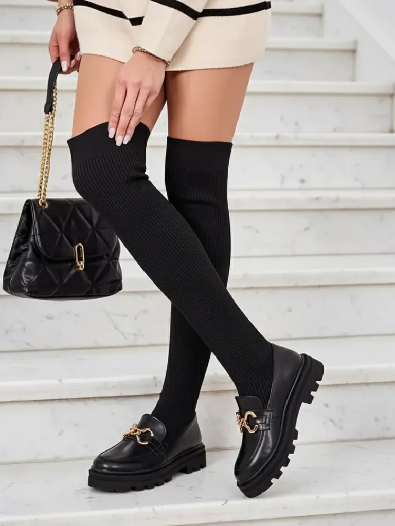 Online Damskie wsuwane kozaki za kolano Rufies Kozaki Na Płaskim Obcasie|Kozaki Bez Ocieplenia