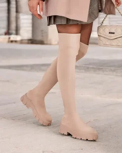 Clearance Damskie wsuwane kozaki Ohorro Kozaki Na Płaskim Obcasie|Kozaki Z Ociepleniem