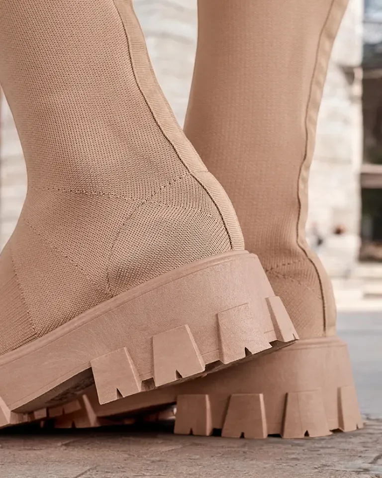 Clearance Damskie wsuwane kozaki Ohorro Kozaki Na Płaskim Obcasie|Kozaki Z Ociepleniem