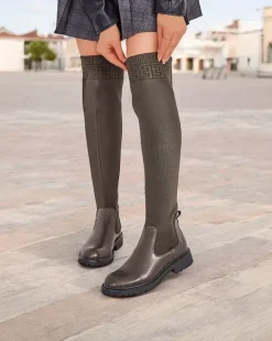 Damskie wsuwane kozaki Bifonus Kozaki Na Płaskim Obcasie|Kozaki Bez Ocieplenia