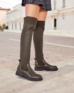 Damskie wsuwane kozaki Bifonus Kozaki Na Płaskim Obcasie|Kozaki Bez Ocieplenia