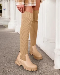 Online Damskie wsuwane kozaki Zorumi Kozaki Na Płaskim Obcasie|Kozaki Za Kolano