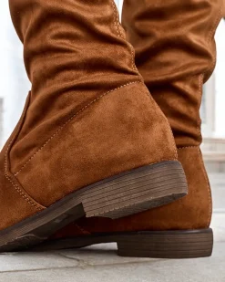 Clearance Damskie wsuwane kozaki za kolano Lianas Kozaki Na Płaskim Obcasie|Kozaki Bez Ocieplenia