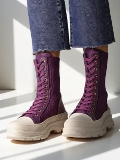 New Damskie wysokie botki typu workery Fosilla Workery|Botki Bez Ocieplenia