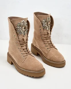 Outlet Damskie wysokie botki typu workery Sinno Workery|Botki Z Delikatnym Ociepleniem