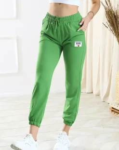 Sale Damskie zielone spodnie dresowe Spodnie Dresowe