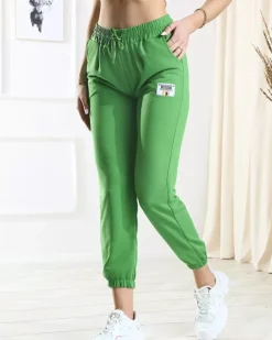 Sale Damskie zielone spodnie dresowe Spodnie Dresowe