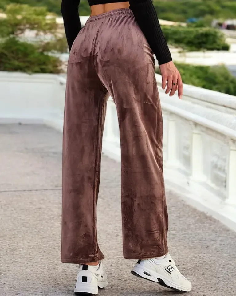 Sale Dresy damskie a'la welurowe Spodnie Dresowe