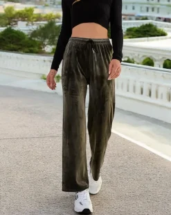 Sale Dresy damskie a'la welurowe Spodnie Dresowe