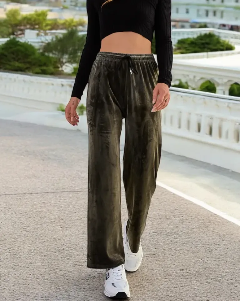 Sale Dresy damskie a'la welurowe Spodnie Dresowe