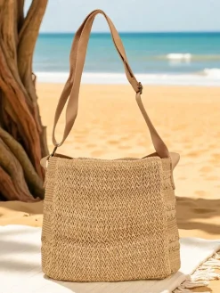 Hot Duża słomiana torebka damska Nysa Ariadne Damskie Wiklinowe I Słomiane