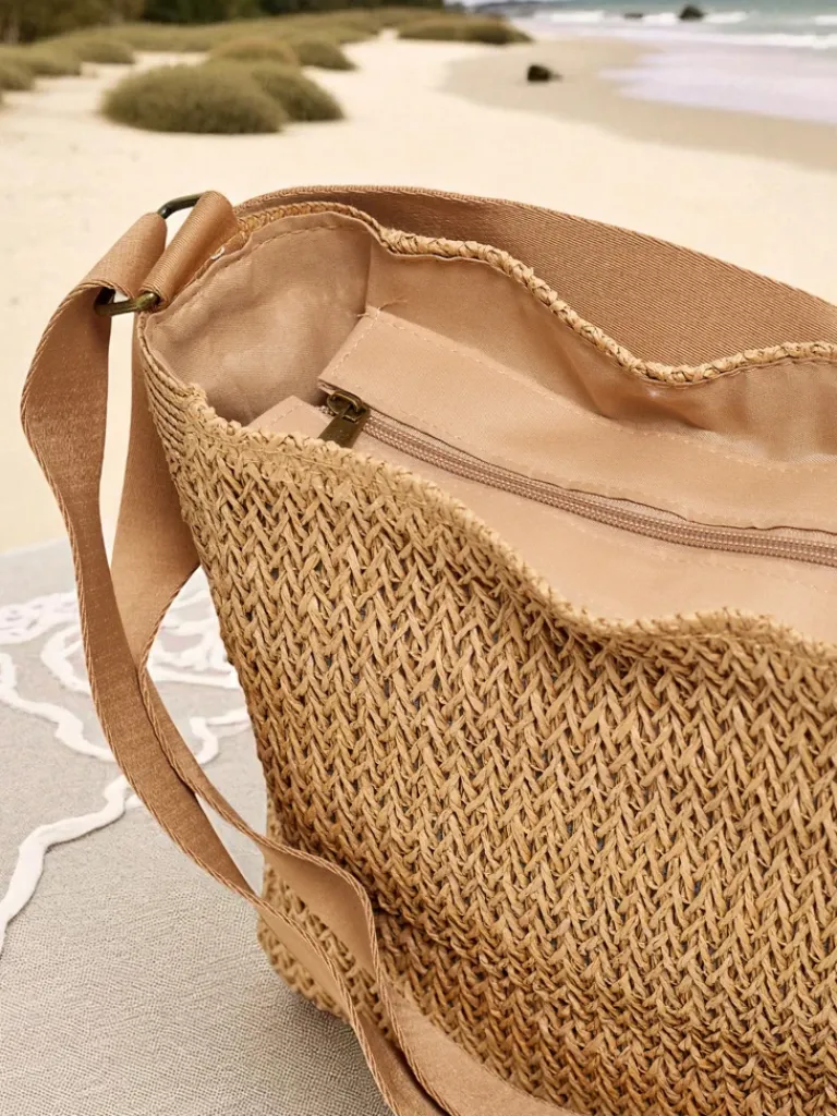 Hot Duża słomiana torebka damska Nysa Ariadne Damskie Wiklinowe I Słomiane