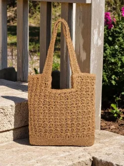 Duża słomiana torebka damska Sunny Straw Damskie Wiklinowe I Słomiane