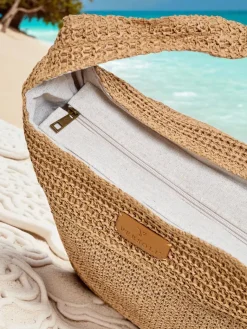 Duża słomiana torebka damska Marella Natura Damskie Wiklinowe I Słomiane