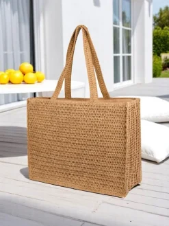 Sale Duża słomiana torebka damska Paris Milano Large Damskie Wiklinowe I Słomiane