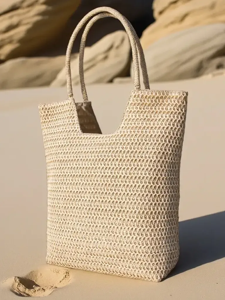 Best Duża słomiana torebka damska letnia Damskie Wiklinowe I Słomiane