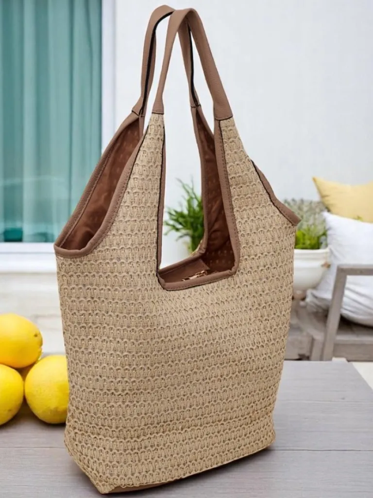 Clearance Duża słomiana torebka damska Casa Sol Damskie Wiklinowe I Słomiane