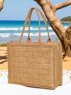 New Duża słomiana torebka damska Ariadne Raffia Damskie Wiklinowe I Słomiane