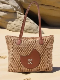 Sale Duża słomiana torebka damska letnia Damskie Wiklinowe I Słomiane