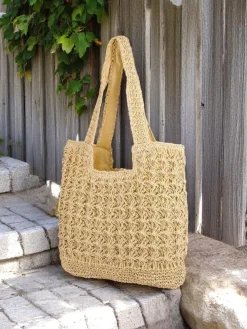 Clearance Duża słomiana torebka damska Sunny Straw Damskie Wiklinowe I Słomiane