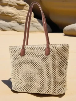 New Duża słomiana torebka damska letnia Damskie Wiklinowe I Słomiane