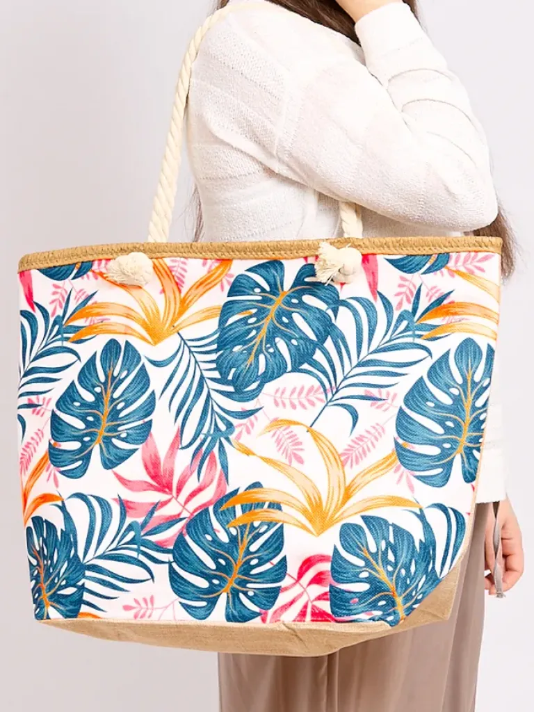Online Duża torba materiałowa z printem Damskie Materiałowe|Torby Plażowe