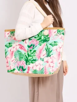 Discount Duża torba materiałowa z printem Damskie Materiałowe|Torby Plażowe